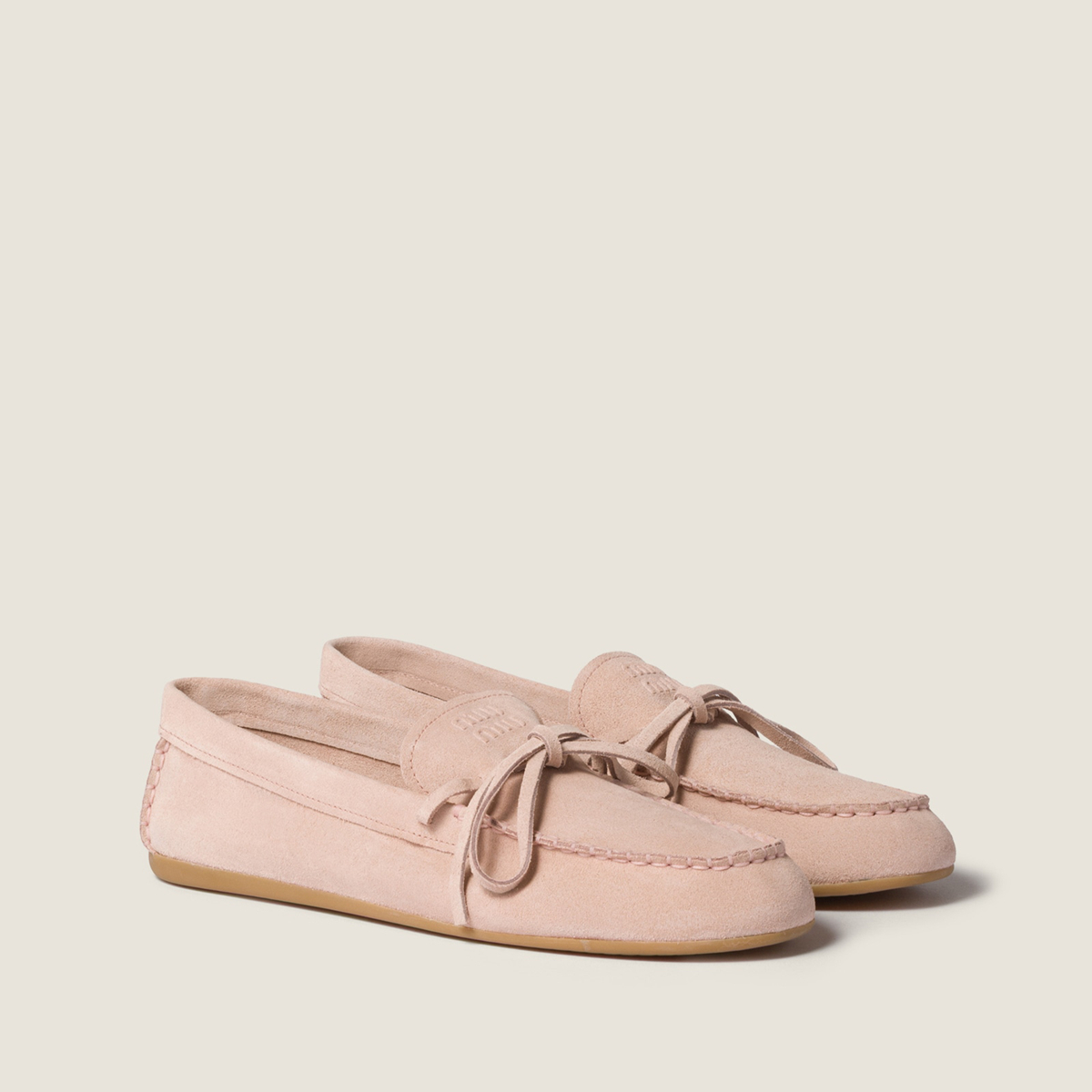 Miu Miu Suede Deck Loafers Peach Miu Miu Suede Deck Loafers Peach