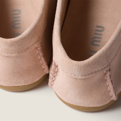 Miu Miu Suede Deck Loafers Peach Miu Miu Suede Deck Loafers Peach