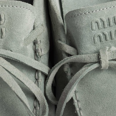 Miu Miu Suede Deck Mules Powder Blue Miu Miu Suede Deck Mules Powder Blue
