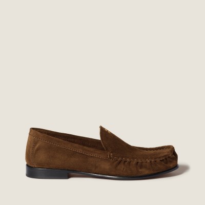 Miu Miu Suede Loafers Cocoa Brown Miu Miu Suede Loafers Cocoa Brown