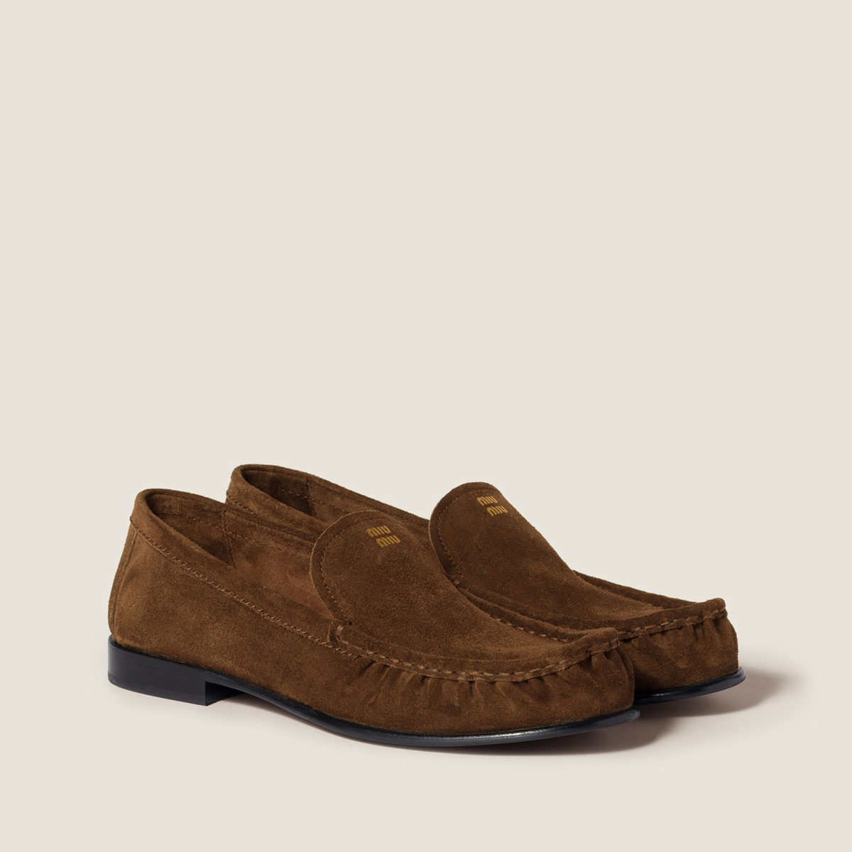 Miu Miu Suede Loafers Cocoa Brown Miu Miu Suede Loafers Cocoa Brown