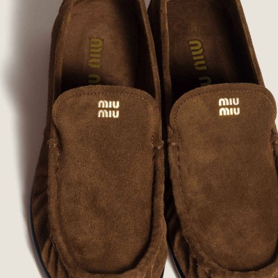 Miu Miu Suede Loafers Cocoa Brown Miu Miu Suede Loafers Cocoa Brown