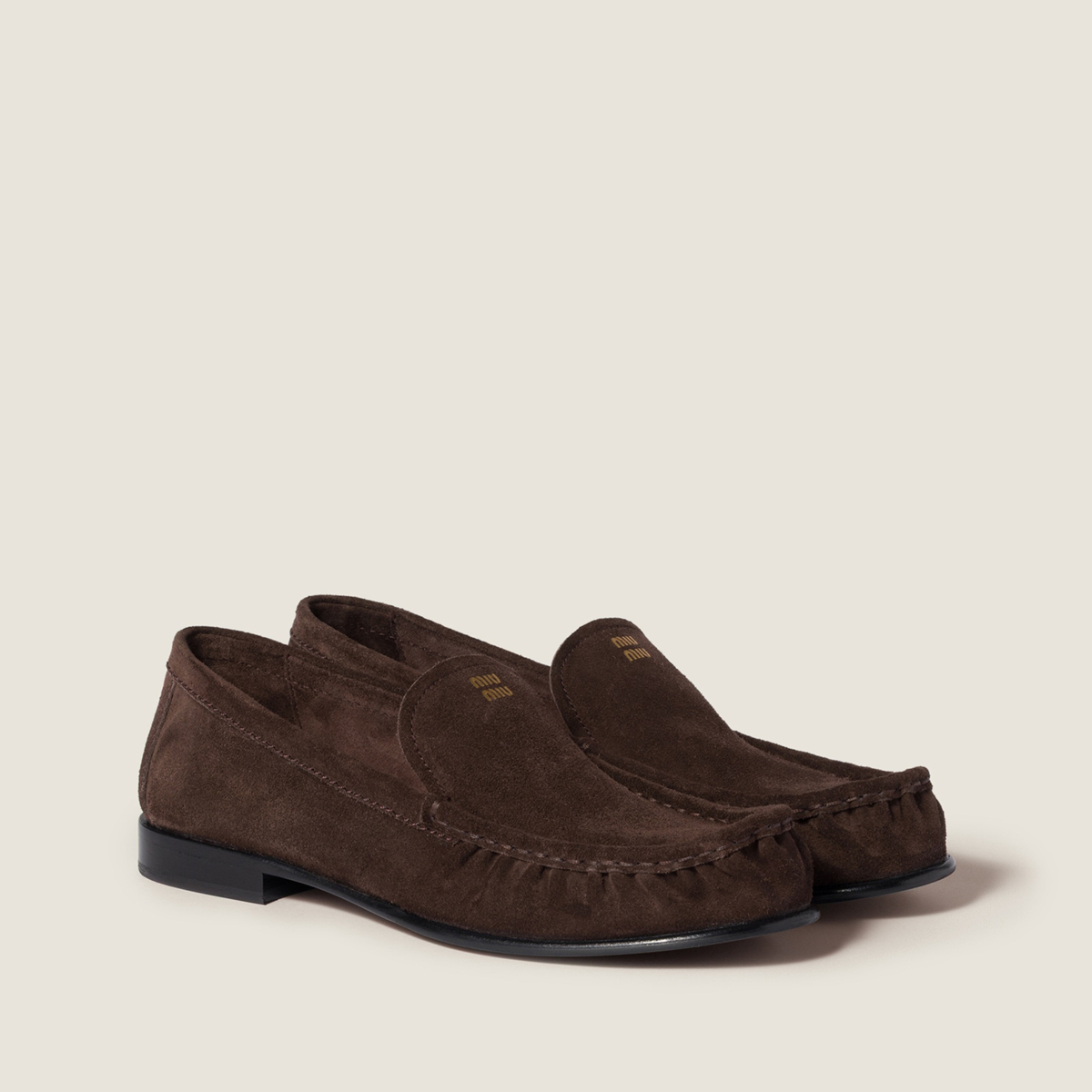 Miu Miu Suede Loafers Dark Brown Miu Miu Suede Loafers Dark Brown