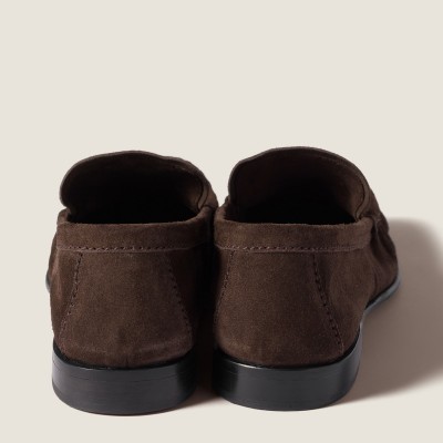 Miu Miu Suede Loafers Dark Brown Miu Miu Suede Loafers Dark Brown