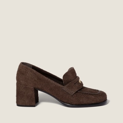 Miu Miu Suede Loafers Dark Brown Miu Miu Suede Loafers Dark Brown
