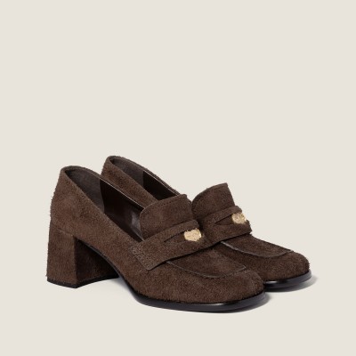 Miu Miu Suede Loafers Dark Brown Miu Miu Suede Loafers Dark Brown