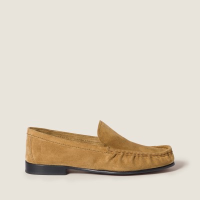 Miu Miu Suede Loafers Olive Green Miu Miu Suede Loafers Olive Green
