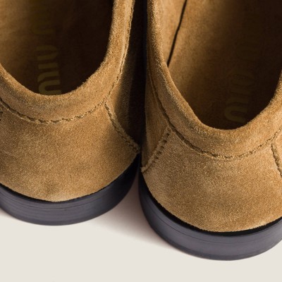 Miu Miu Suede Loafers Olive Green Miu Miu Suede Loafers Olive Green