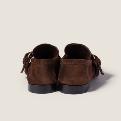 Miu Miu Suede Loafers With Buckle Dark Brown Miu Miu Suede Loafers With Buckle Dark Brown