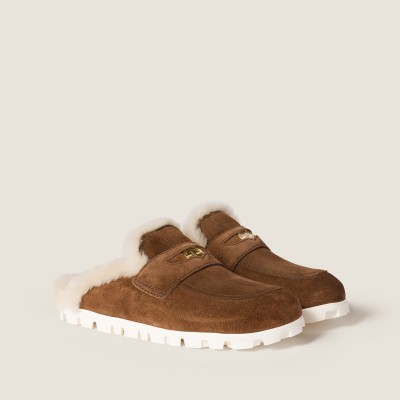 Miu Miu Suede Mules Cocoa Brown