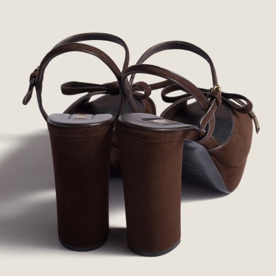 Miu Miu Suede Platform Sandals Dark Brown Miu Miu Suede Platform Sandals Dark Brown
