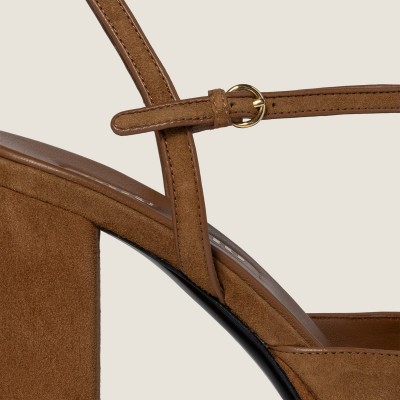 Miu Miu Suede Platform Sandals Oak Miu Miu Suede Platform Sandals Oak