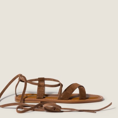 Miu Miu Suede Sandals Cocoa Brown