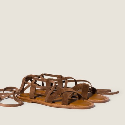 Miu Miu Suede Sandals Cocoa Brown Miu Miu Suede Sandals Cocoa Brown