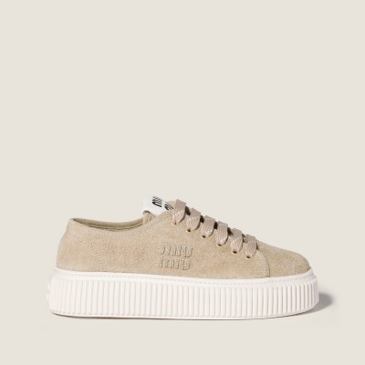 Miu Miu Suede Sneakers Desert Beige Miu Miu Suede Sneakers Desert Beige