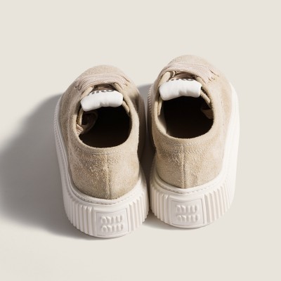 Miu Miu Suede Sneakers Desert Beige Miu Miu Suede Sneakers Desert Beige