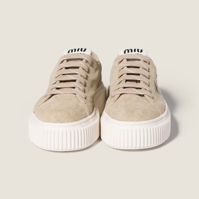 Miu Miu Suede Sneakers Desert Beige Miu Miu Suede Sneakers Desert Beige