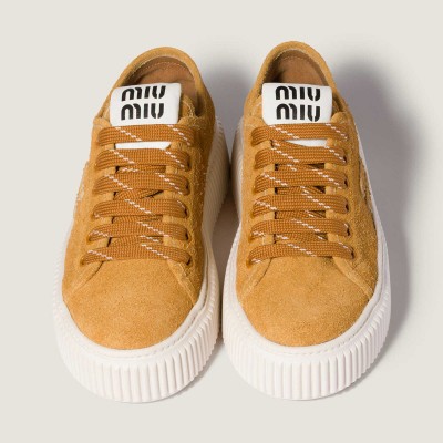 Miu Miu Suede Sneakers Light Tan Miu Miu Suede Sneakers Light Tan