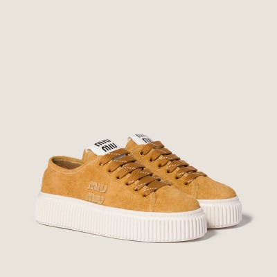 Miu Miu Suede Sneakers Light Tan Miu Miu Suede Sneakers Light Tan