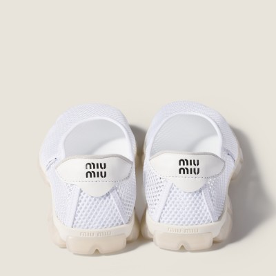 Miu Miu Technical Mesh Ballerinas White Miu Miu Technical Mesh Ballerinas White