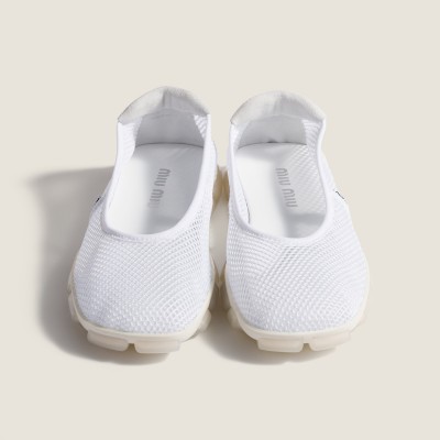 Miu Miu Technical Mesh Ballerinas White Miu Miu Technical Mesh Ballerinas White