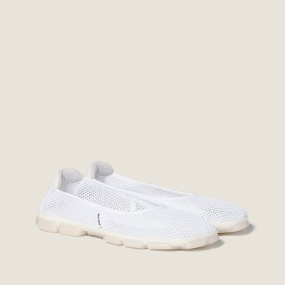 Miu Miu Technical Mesh Ballerinas White Miu Miu Technical Mesh Ballerinas White