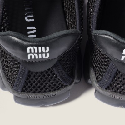 Miu Miu Technical Mesh Fabric Sneakers Black Miu Miu Technical Mesh Fabric Sneakers Black