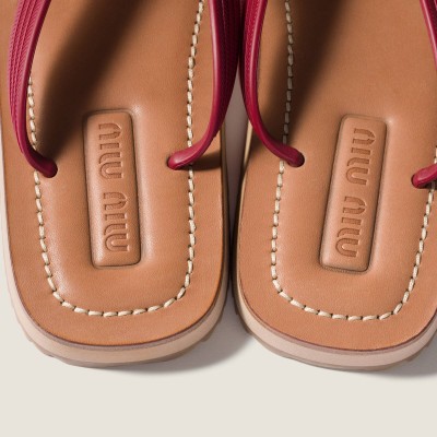 Miu Miu Thong Sandals Amaranth Red Miu Miu Thong Sandals Amaranth Red