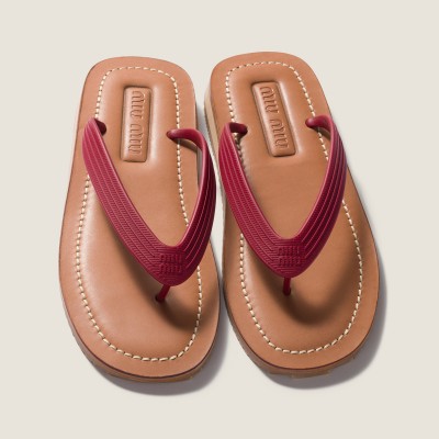 Miu Miu Thong Sandals Amaranth Red Miu Miu Thong Sandals Amaranth Red