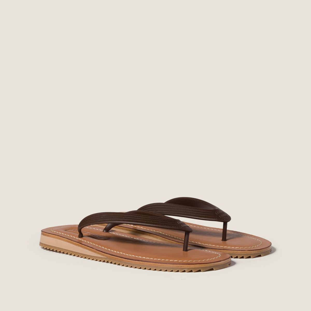 Miu Miu Thong Sandals Dark Brown Miu Miu Thong Sandals Dark Brown