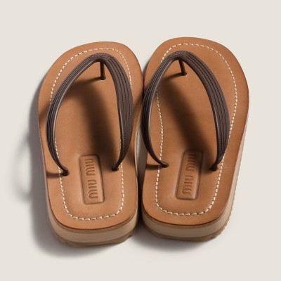Miu Miu Thong Sandals Dark Brown Miu Miu Thong Sandals Dark Brown
