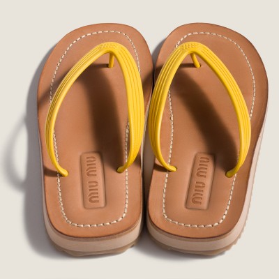 Miu Miu Thong Sandals Yellow Miu Miu Thong Sandals Yellow