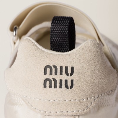 Miu Miu Tyre Technical Fabric And Suede Ballerinas Ivory Miu Miu Tyre Technical Fabric And Suede Ballerinas Ivory