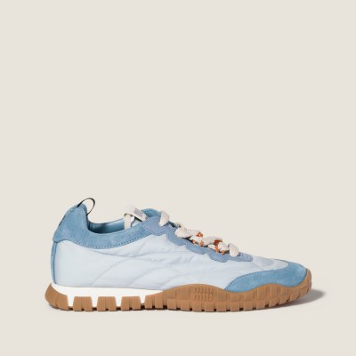 Miu Miu Tyre Technical Fabric And Suede Sneakers Cornflower Blue Astral Miu Miu Tyre Technical Fabric And Suede Sneakers Cornflower Blue Astral
