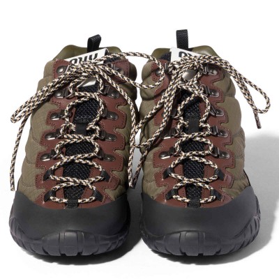 Miu Miu Tyre Technical Fabric Sneakers Forest Green