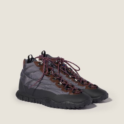 Miu Miu Tyre Technical Fabric Sneakers Hematite Miu Miu Tyre Technical Fabric Sneakers Hematite