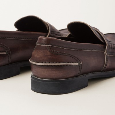 Miu Miu Vintage-Effect Leather Penny Loafers Ebony Miu Miu Vintage-Effect Leather Penny Loafers Ebony