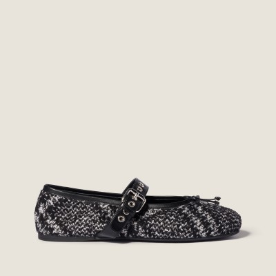 Miu Miu Wool And Silk Ballerinas Black Miu Miu Wool And Silk Ballerinas Black