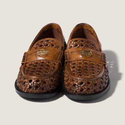 Miu Miu Woven Leather Loafers Cognac Miu Miu Woven Leather Loafers Cognac
