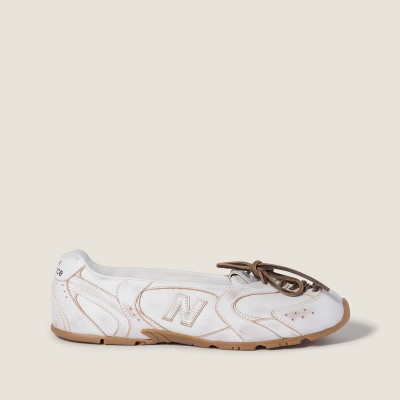 New Balance X Miu Miu 530 Sl Deco' Leather Ballerinas White New Balance X Miu Miu 530 Sl Deco' Leather Ballerinas White