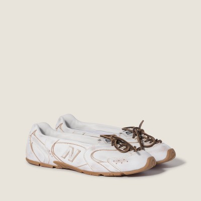 New Balance X Miu Miu 530 Sl Deco' Leather Ballerinas White New Balance X Miu Miu 530 Sl Deco' Leather Ballerinas White