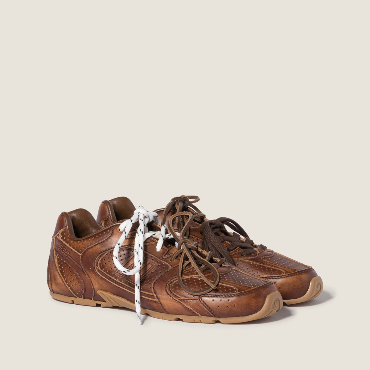 New Balance X Miu Miu 530 Sl Deco' Leather Sneakers Sienna New Balance X Miu Miu 530 Sl Deco' Leather Sneakers Sienna
