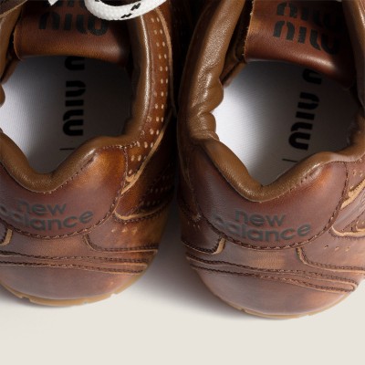 New Balance X Miu Miu 530 Sl Deco' Leather Sneakers Sienna New Balance X Miu Miu 530 Sl Deco' Leather Sneakers Sienna