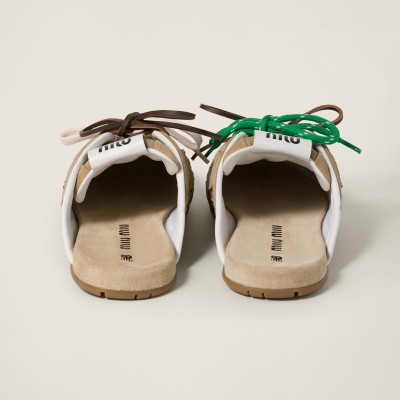 New Balance X Miu Miu 530 Sl Faded Suede Mules Ecru New Balance X Miu Miu 530 Sl Faded Suede Mules Ecru