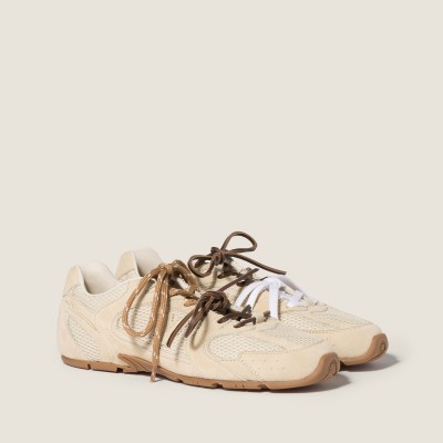 New Balance X Miu Miu 530 Sl Suede And Mesh Sneakers Butter Yellow