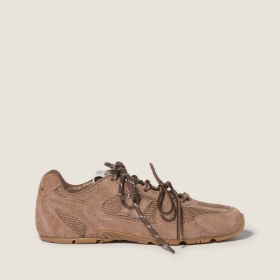 New Balance X Miu Miu 530 Sl Suede And Mesh Sneakers Hazelnut New Balance X Miu Miu 530 Sl Suede And Mesh Sneakers Hazelnut