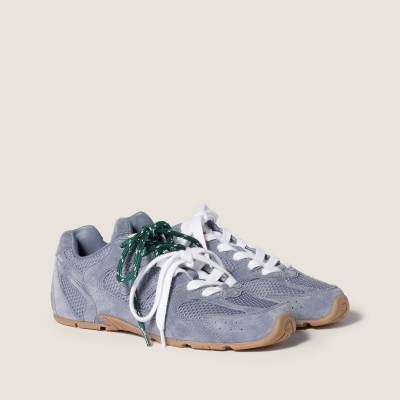 New Balance X Miu Miu 530 Sl Suede And Mesh Sneakers Periwinkle Blue