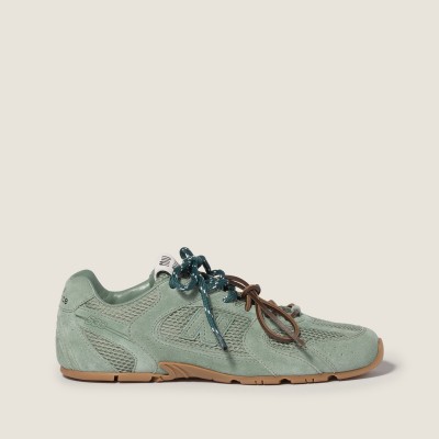 New Balance X Miu Miu 530 Sl Suede And Mesh Sneakers Sage Green New Balance X Miu Miu 530 Sl Suede And Mesh Sneakers Sage Green