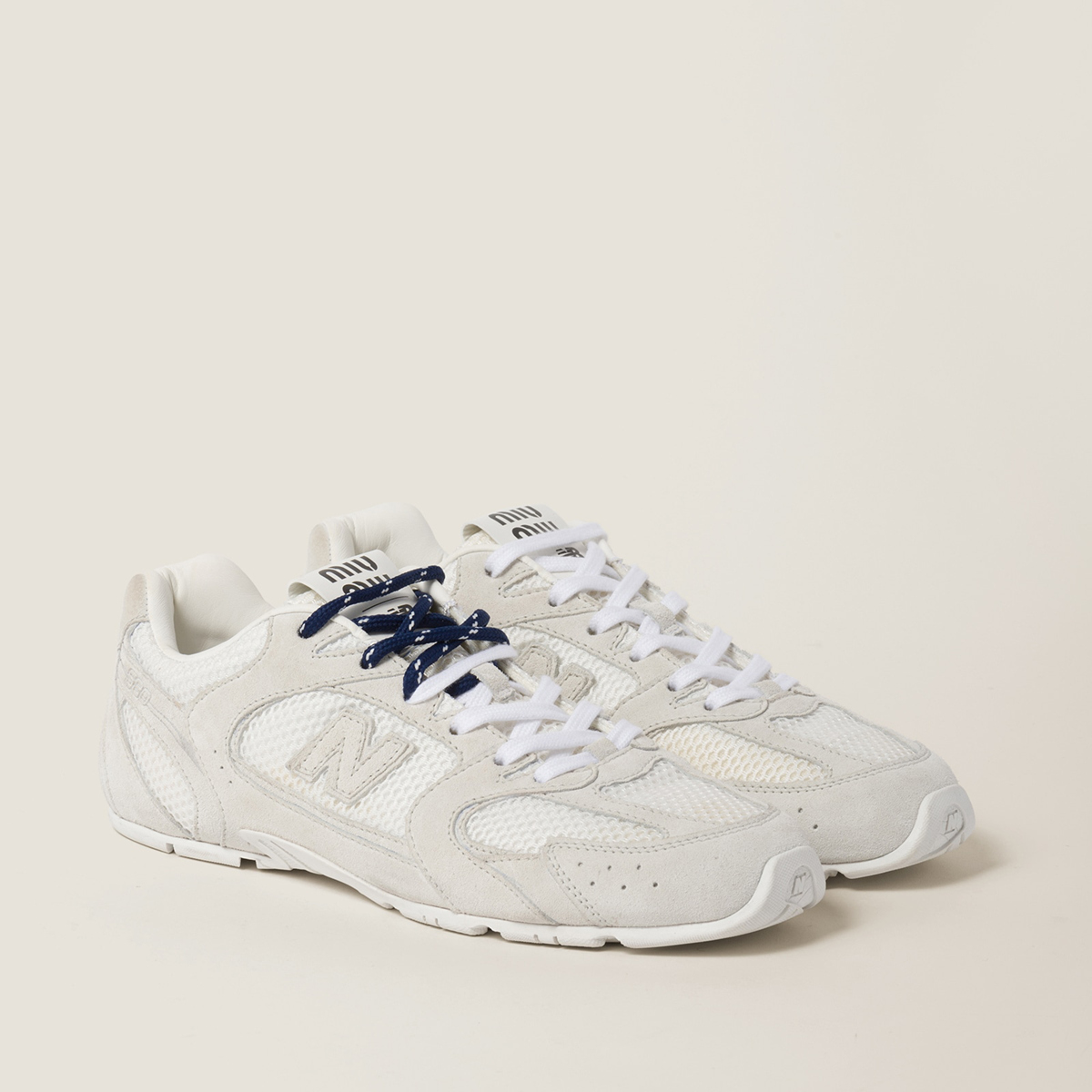 New Balance X Miu Miu 530 Sl Suede And Mesh Sneakers White New Balance X Miu Miu 530 Sl Suede And Mesh Sneakers White