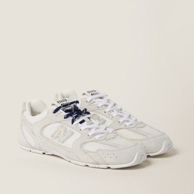 New Balance X Miu Miu 530 Sl Suede And Mesh Sneakers White